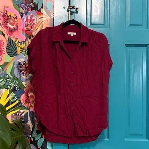 Madewell Deep Red Button-Down Shirt